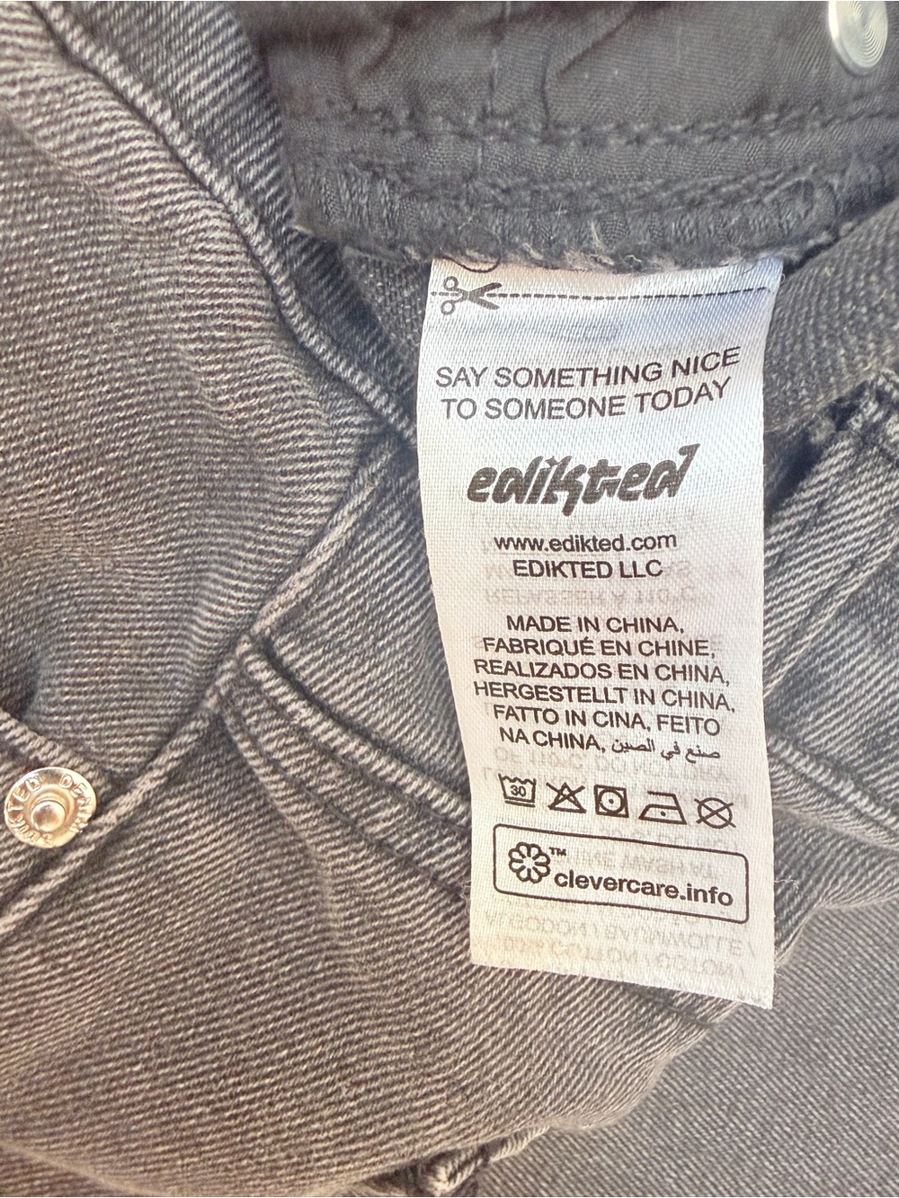 Edikted Wide Leg Jeans Baggy Wide Leg Skater Grunge Streetwear Gray Size Small - Picture 6 of 8